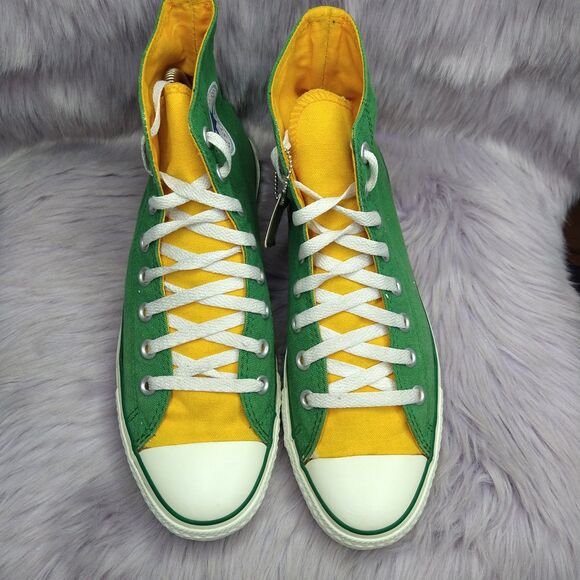 Converse Chuck Taylor All Star High Top Mens Sz 8 Womens Sz 10 Green Yellow - Picture 5 of 10